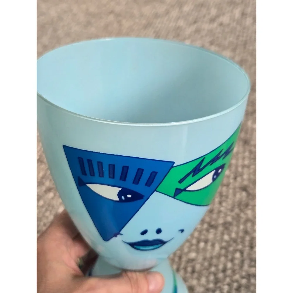 Post-Modern Glass Vase by J Kustosch for Vis-À-Vis Collection of Ritzenhoff Face